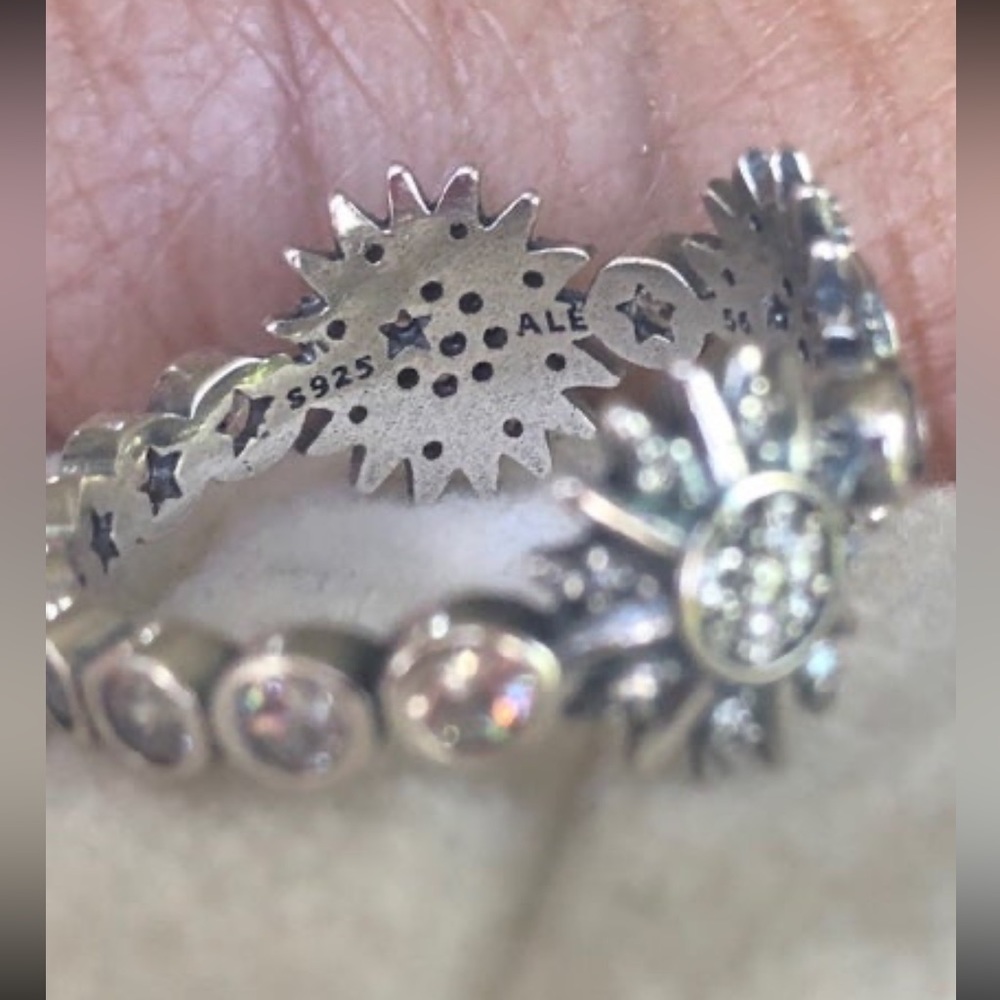 Celestial Pure Silver Size 56 Ring With Swarovski… - image 6